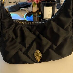 Kurt Geiger Black Quilted Shoulder Bag with Gold Accent